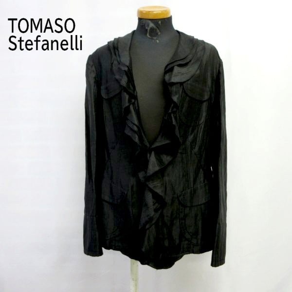 □TOMASO Stefanelli/トマソステファネリ/シルク混フリルデザイン