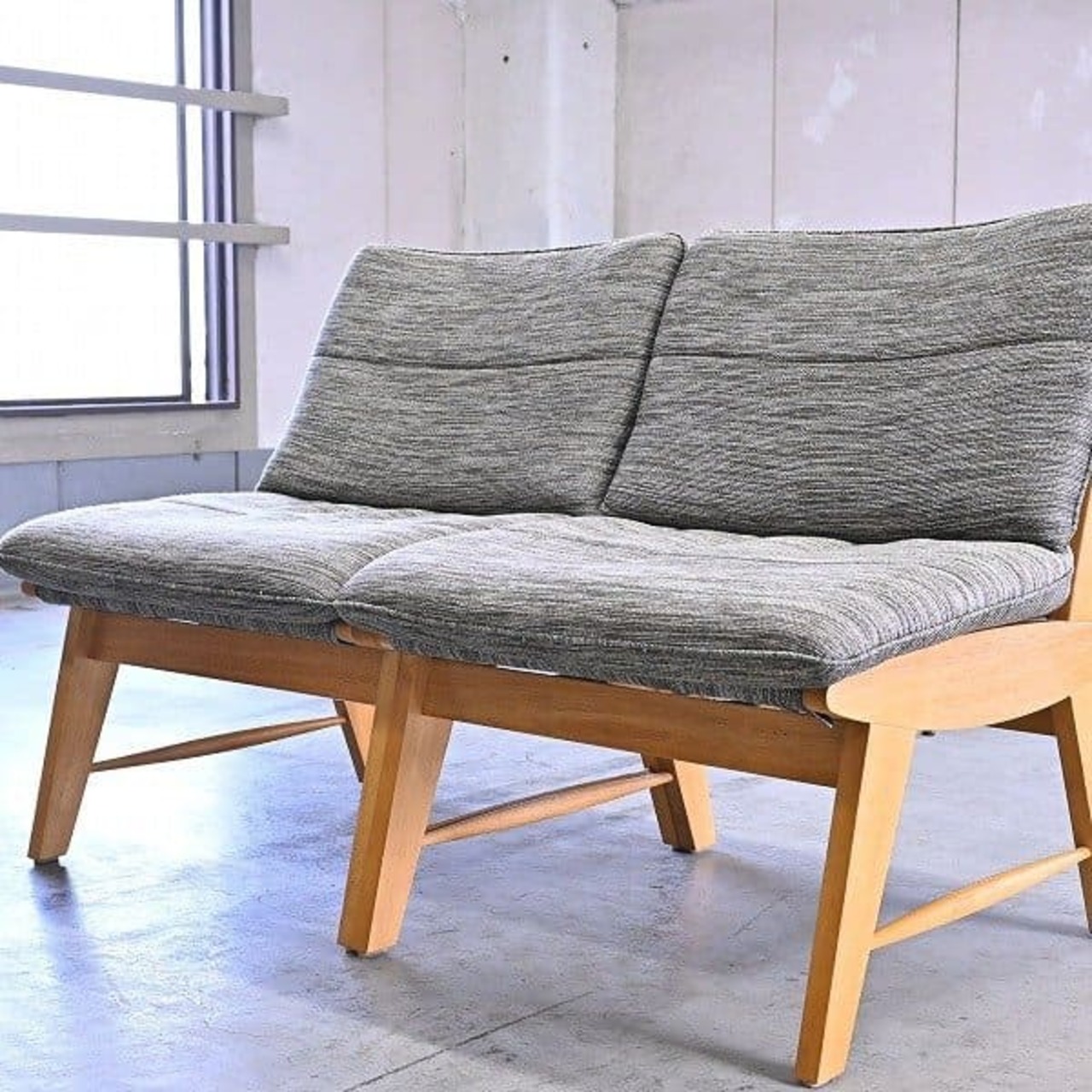 ミキモク 6万「雅リベラル」ダイニングベンチb 2人掛け ナチュラル 食卓 リビング 椅子【中古家具/中古インテリア/USED家具ユーズド家具/リサイクル】