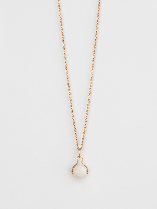 White Chalcedony Pendant Necklace / Hermès