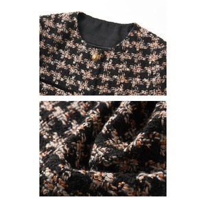 ハイネックツイードクロップドジャケット W01112