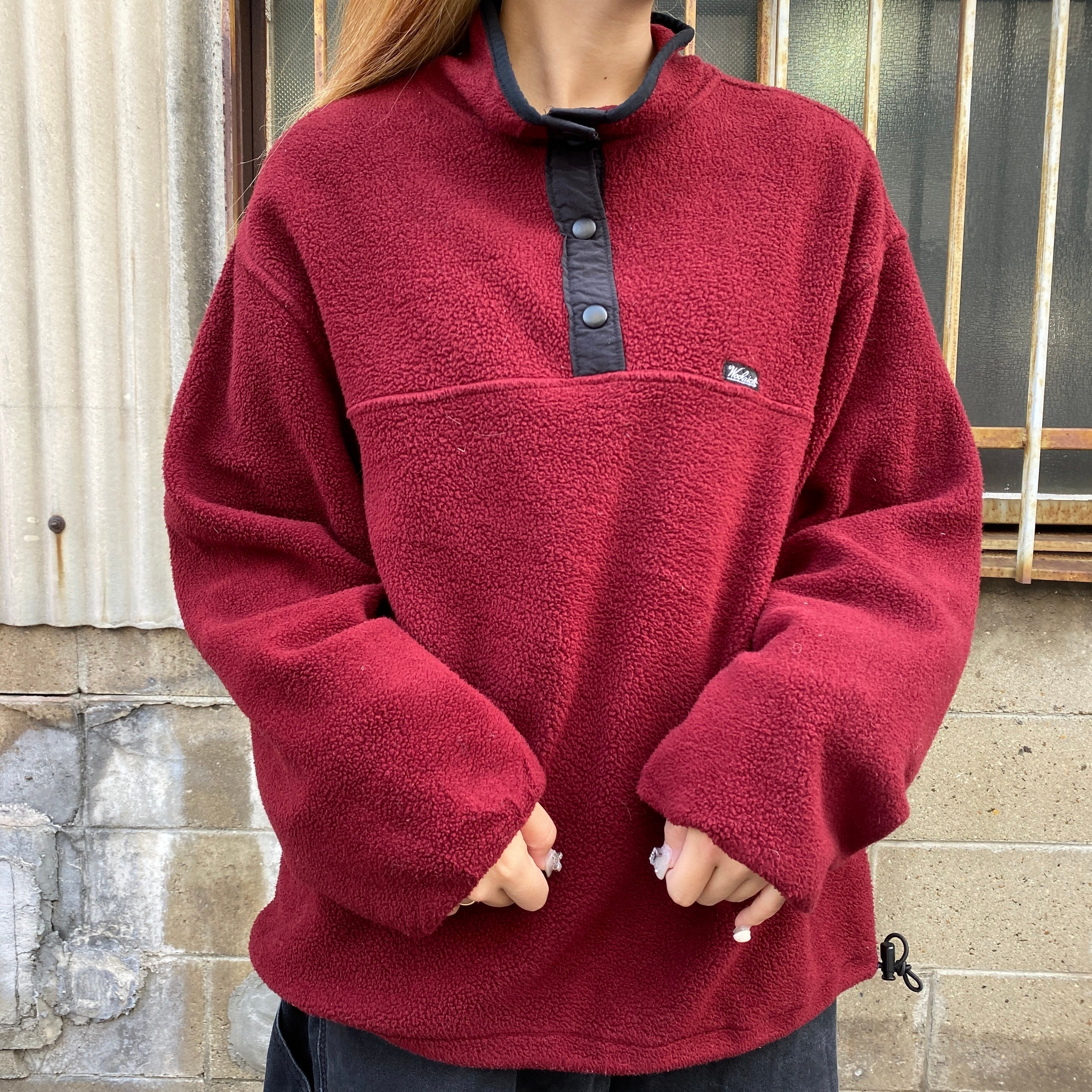 USA製 WOOLRICH ウールリッチ スナップ フリースジャケット プル 