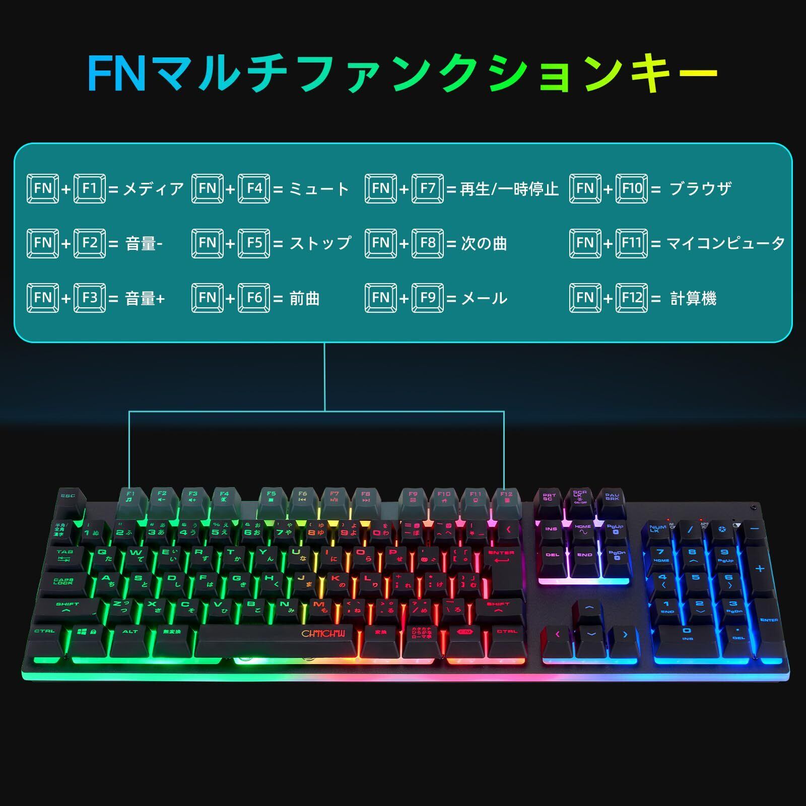 在庫処分】CHONCHOW ワイヤレス ゲーミングキーボードマウスセット