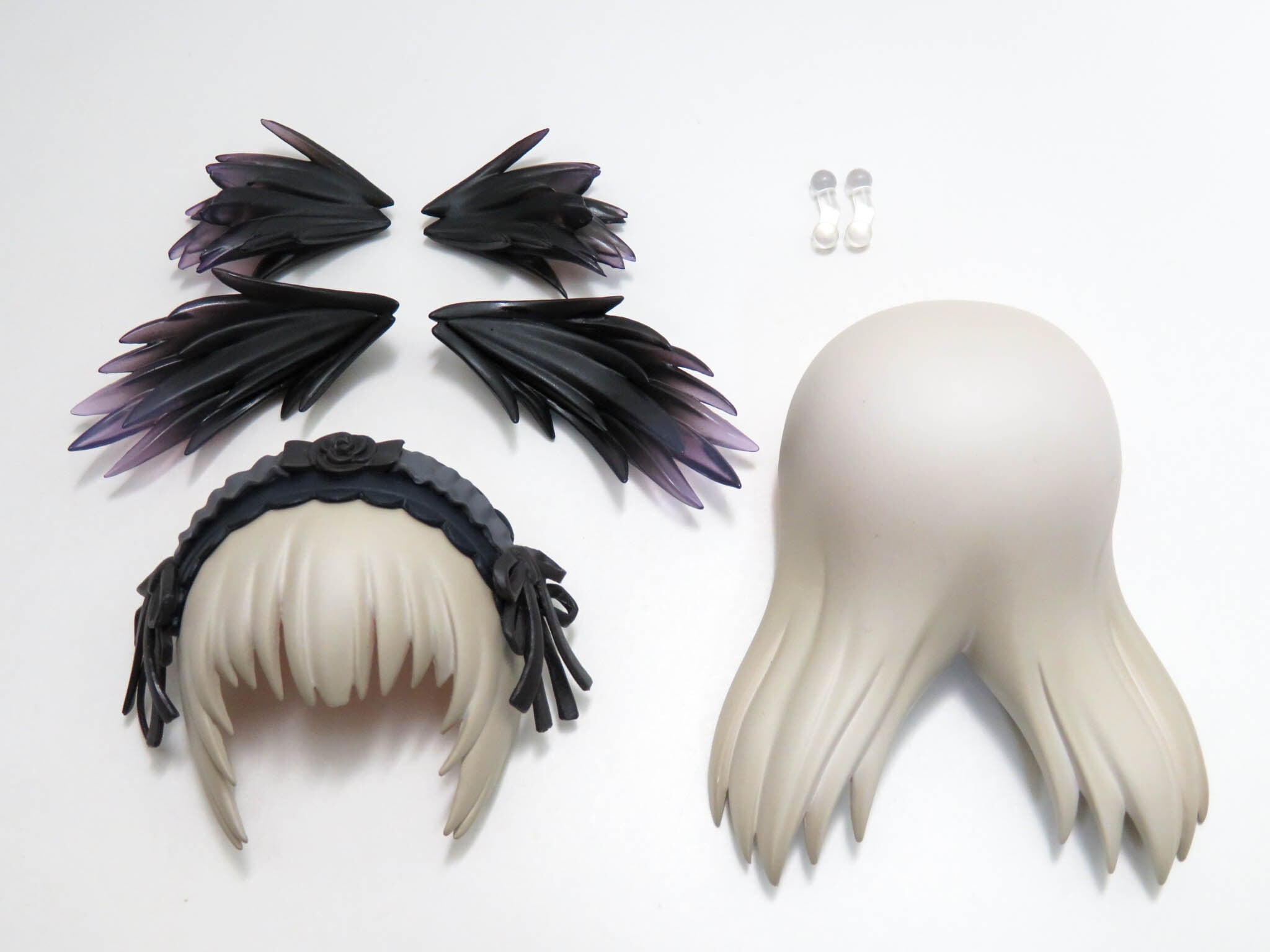 ねんどろいどどーる ヴァンパイア ミラ 髪パーツ おだんごヘアー 白髪 グレー ねんどろいどどーる ヴァンパイア ミラ 髪パーツ おだんごヘアー 白髪