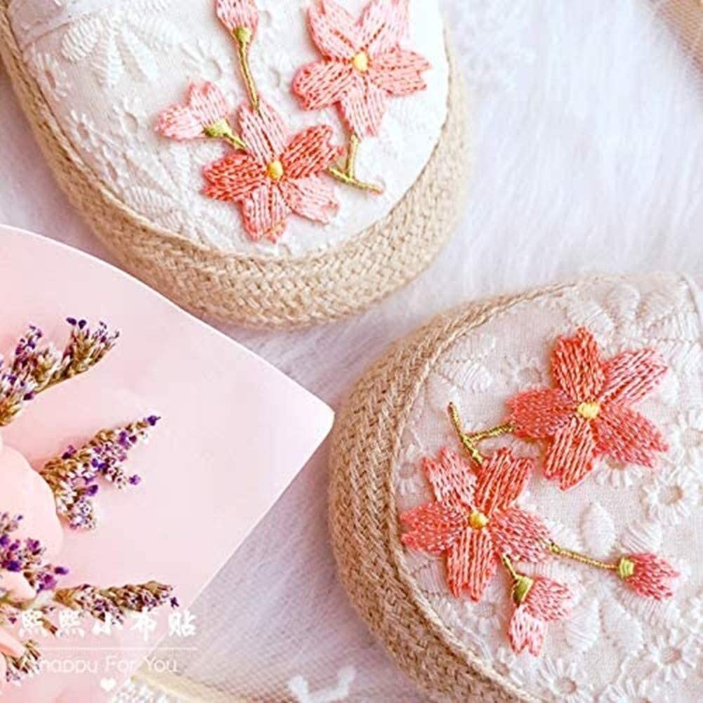 桜+雛菊 アップリケ 刺繍花 縫製 DIY 服 工芸品の装飾 パッチ モチーフ