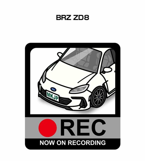スバル BRZ ZD8 ボディ25色設定 ドラレコRECステッカー