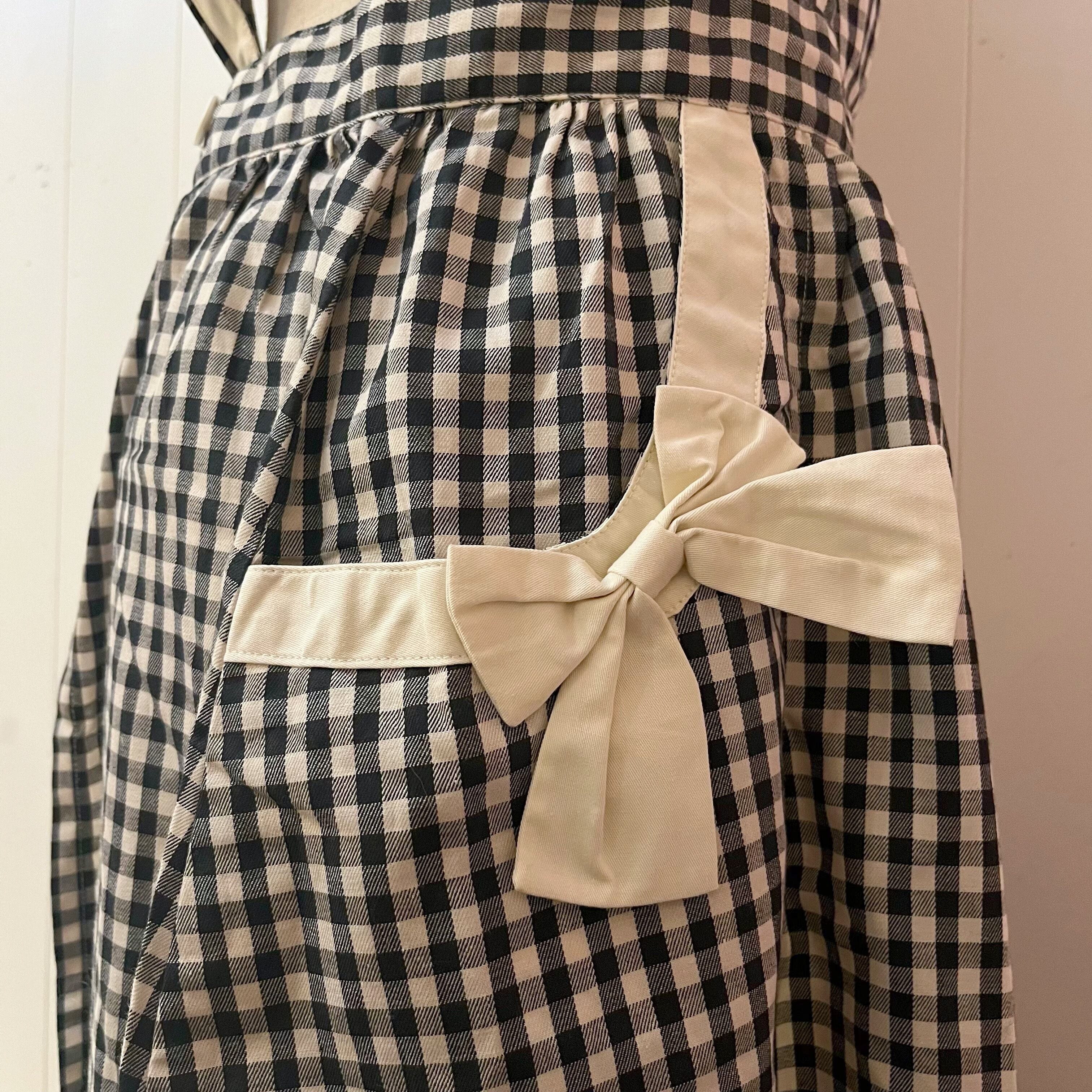 gingham check ribbon one-piece