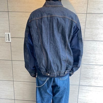 sacai×A.P.C.　サカイ　アーペーセー　21SS BLOUSON EIMI MA-1 ドッキング デニム ジャケット 21-0293S 　 179cm63kg　S【表参道t04】 | ブランド古着Brooch powered by BASE