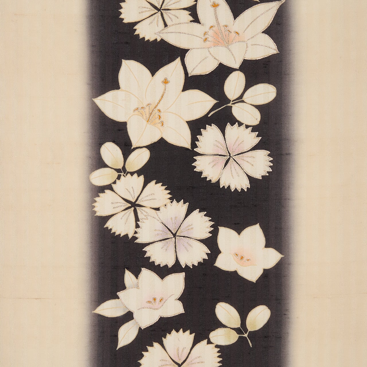 染め分けに秋草の模様 紋紗 夏名古屋帯【中古】 | かわの屋