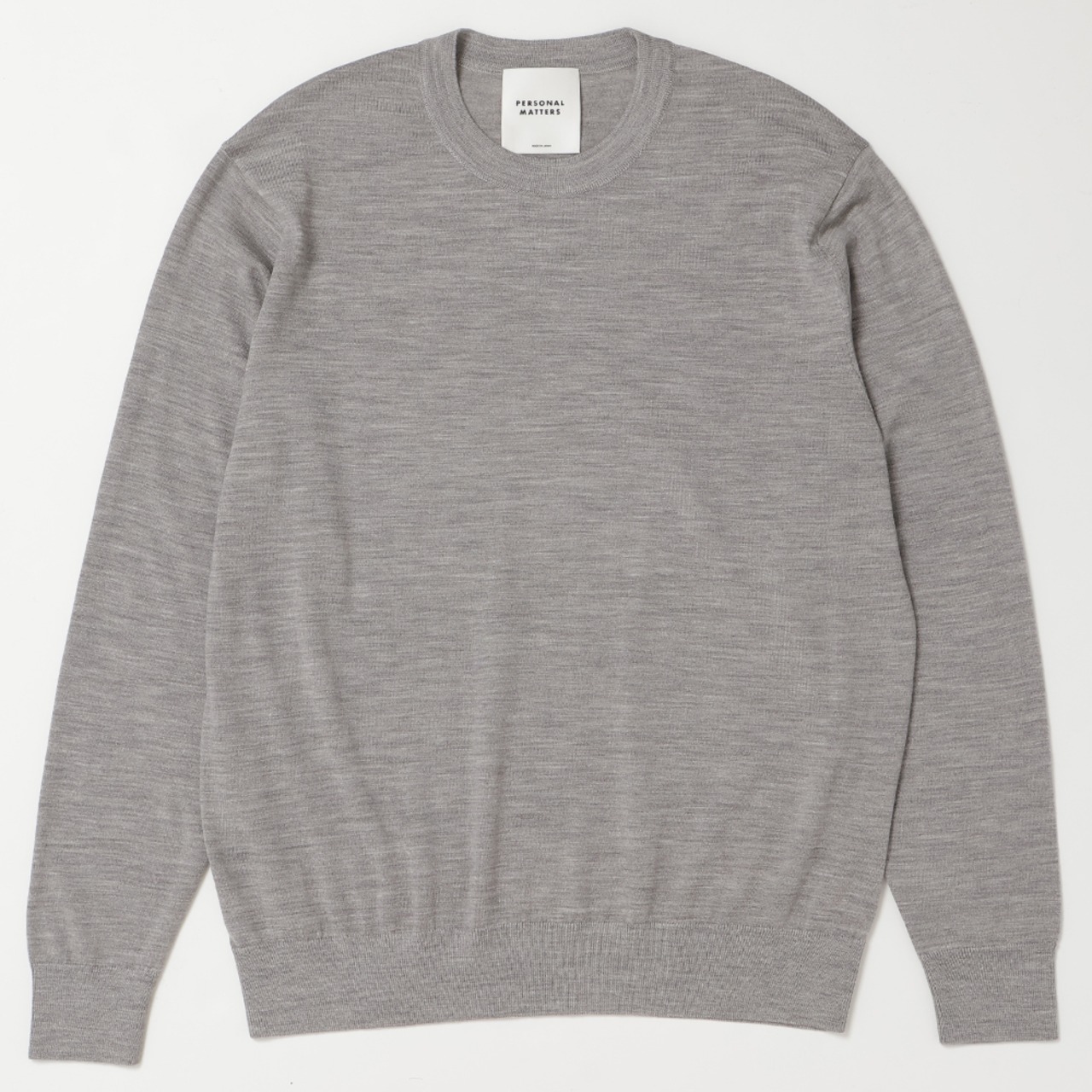 PERSONAL MATTERS  PROJECT N°12 MERINO WOOL CREW NECK SWEATER  LIGHT GREY