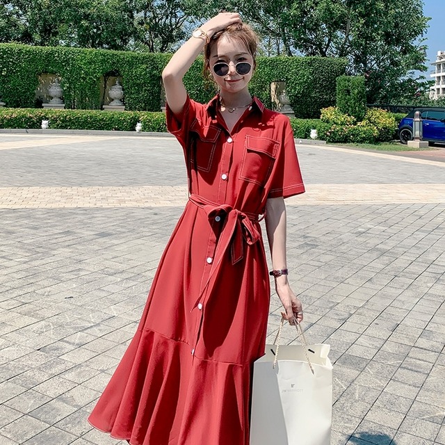 レディース シフォン シャツワンピース ロング丈 ロングワンピ 半袖 ウエストコード ウエストマーク フラウンス フリル ステッチ カジュアル お出かけ デート 女子会 夏 A0316 Ranunculus レディース シフォン シャツワンピース ロング丈 ロングワンピ 半袖 ウエストコード ウエストマーク フラウンス フリル ステッチ カジュアル お出かけ デート 女子会 夏 A0316 Ranunculus