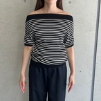 オフショルダーボーダーニット［50029］　