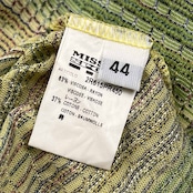 イタリア製 MISSONI SPORT ミッソーニスポーツ ボーダー Vネック 半袖 サマー ニット セーター 44/グリーン系 レディース