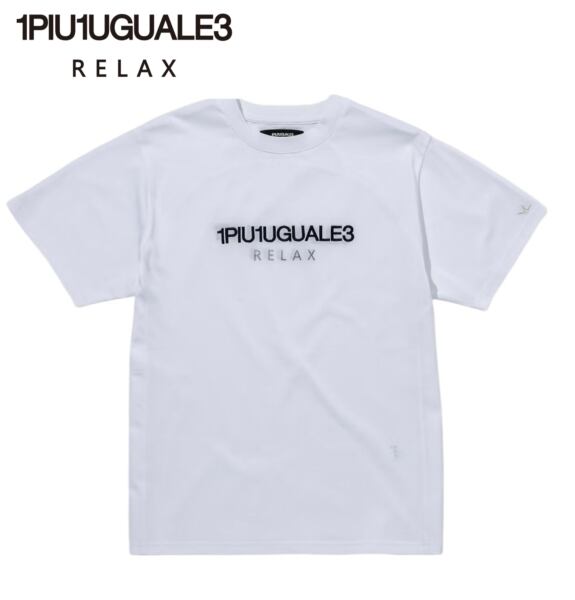 1PIU1UGUALE3 RELAX ウノピゥウノウグァーレトレ リラックス Tシャツ 半袖 リバースロゴ 半袖Tシャツ メンズ トップス ホワイト UST-26069