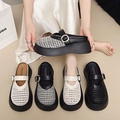 メッシュ素材 厚底 サンダル  90018