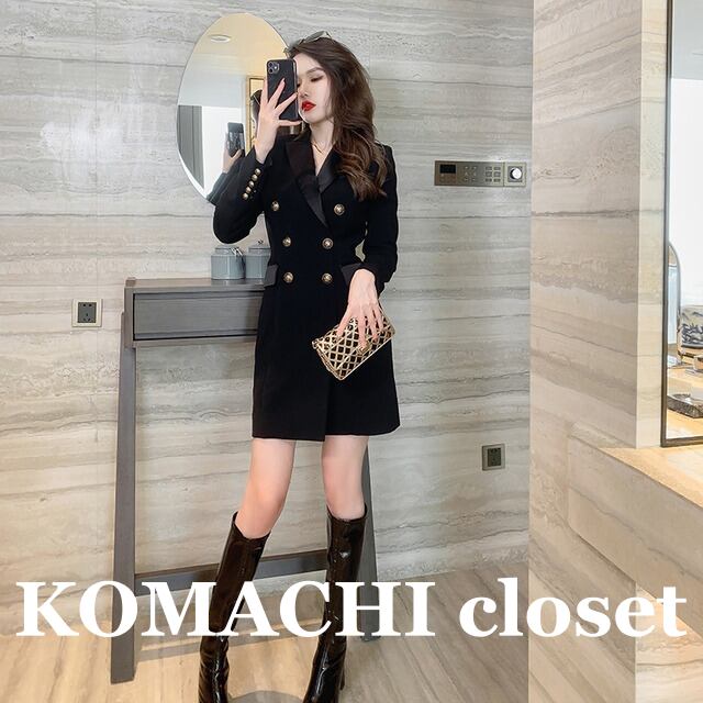【送料無料】 スーツワンピ 黒 クール スーツドレス ミニワンピース ミニ丈 金ボタン 韓国 レディース オルチャン 個性的 長袖 大人 かっこいい きれいめ 高級感 高見え おしゃれ お洒落 モテ 女っぽい 大人っぽい 上品 美人 エレガント ゴージャス オトナ女子 大人女子 インスタ映え 主役級 存在感 クール スタイルアップ デート シンプル 大人可愛い お出掛け こなれ感 パーティー イベント カジュアル 気品 きちんと セクシー フェミニン 20代 30代 女子会 トレンド 細見え