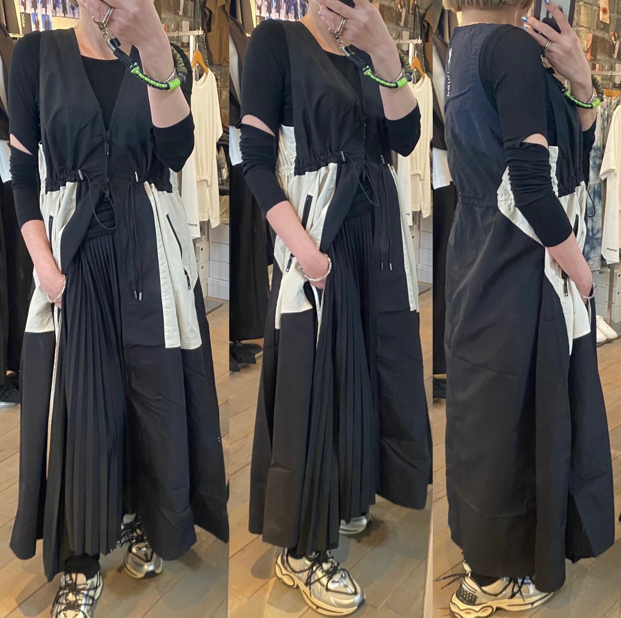 ujoh ジレ UJOH】Zip Flare Gilet Dress | saumurkyoto