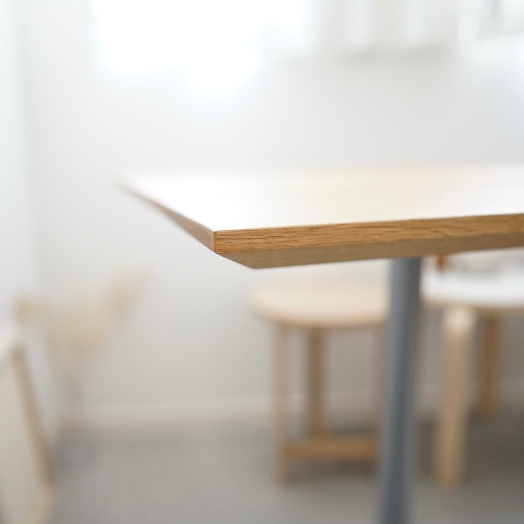 60cm×60cm オーク 無垢 cafe table 正方形 デスク 机 高さ指定可 脚