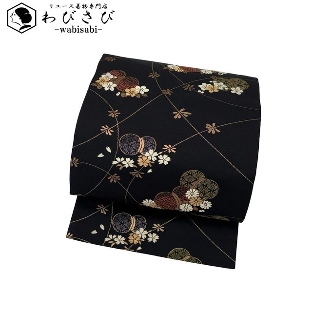 名古屋帯 花唐草模様 羊羹色 O-6178 着物 きもの kimono 和服 和装 