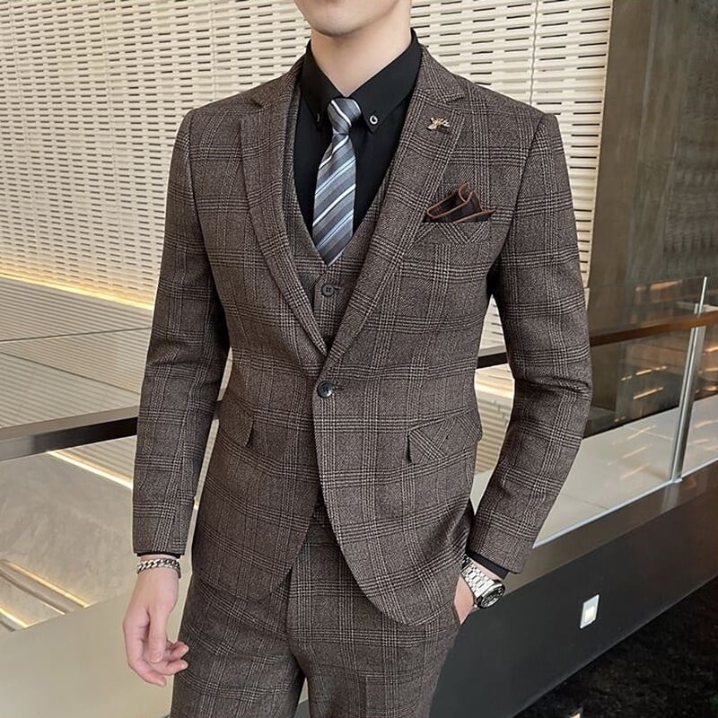 美品　80S 90S　ジャパンヴィンテージ　グレンチェック　スリーピーススーツ 美品 80S 90S ジャパンヴィンテージ グレンチェック スリーピーススーツ