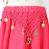 ベリーダンス 衣装 上下セット ピンク系 トップス スカート ヒップスカーフ 金 コイン 練習 レッスン 鮮やか キラキラ ダンス衣装 イベント ステージ 華やか かわいい おしゃれ ゴールド系