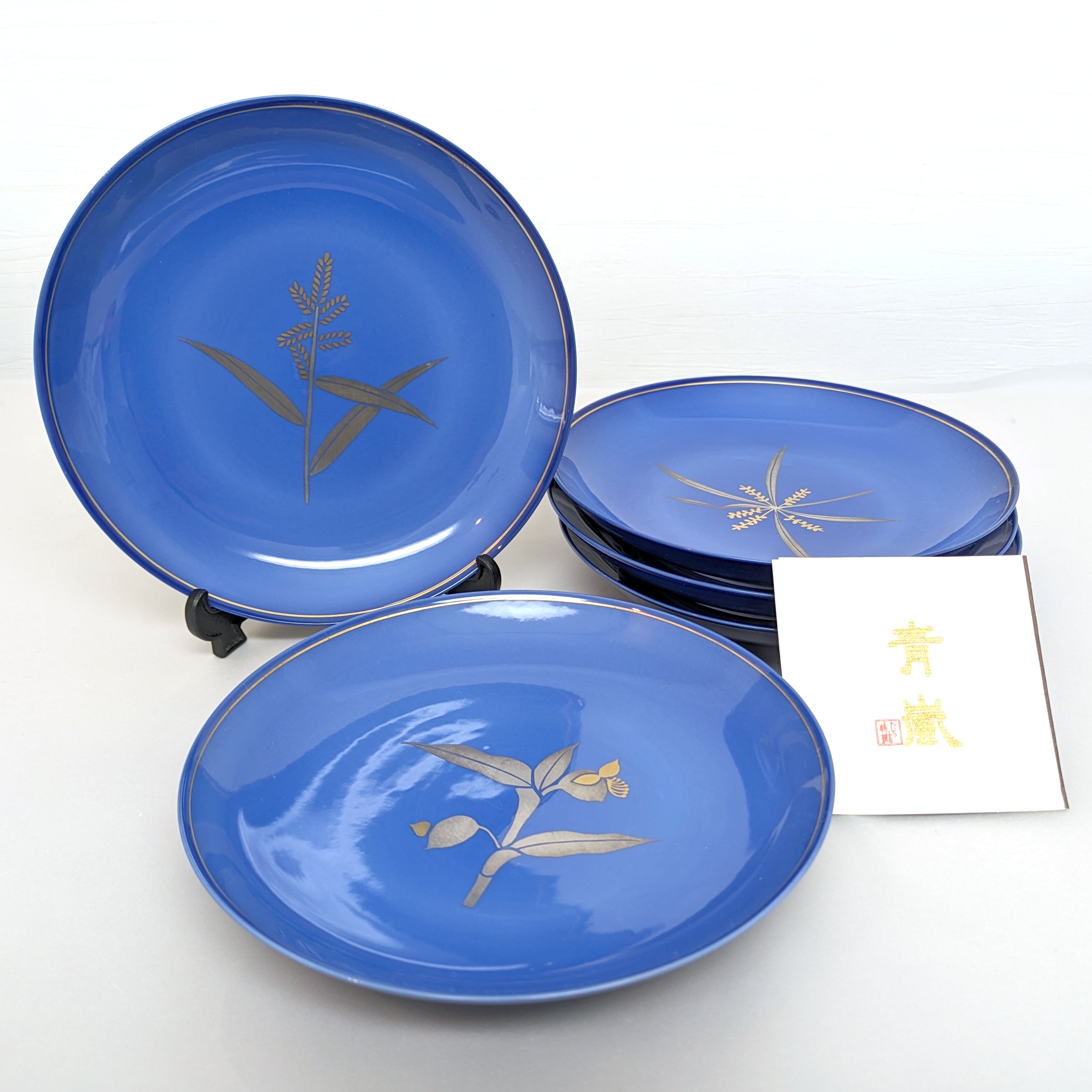 たち吉・青嵐・中皿・5客揃・和食器・取分け皿・No.230525-40 たち吉・青嵐・中皿・5客揃・和食器・取分け皿・No.230525-40