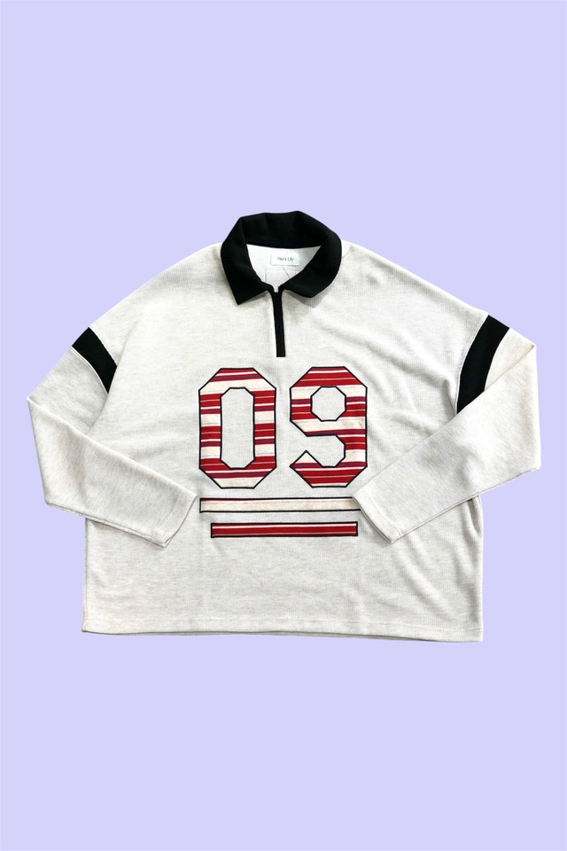Nora Lily / ノラリリー LS Numbering Polo Shirt/ ベージュ