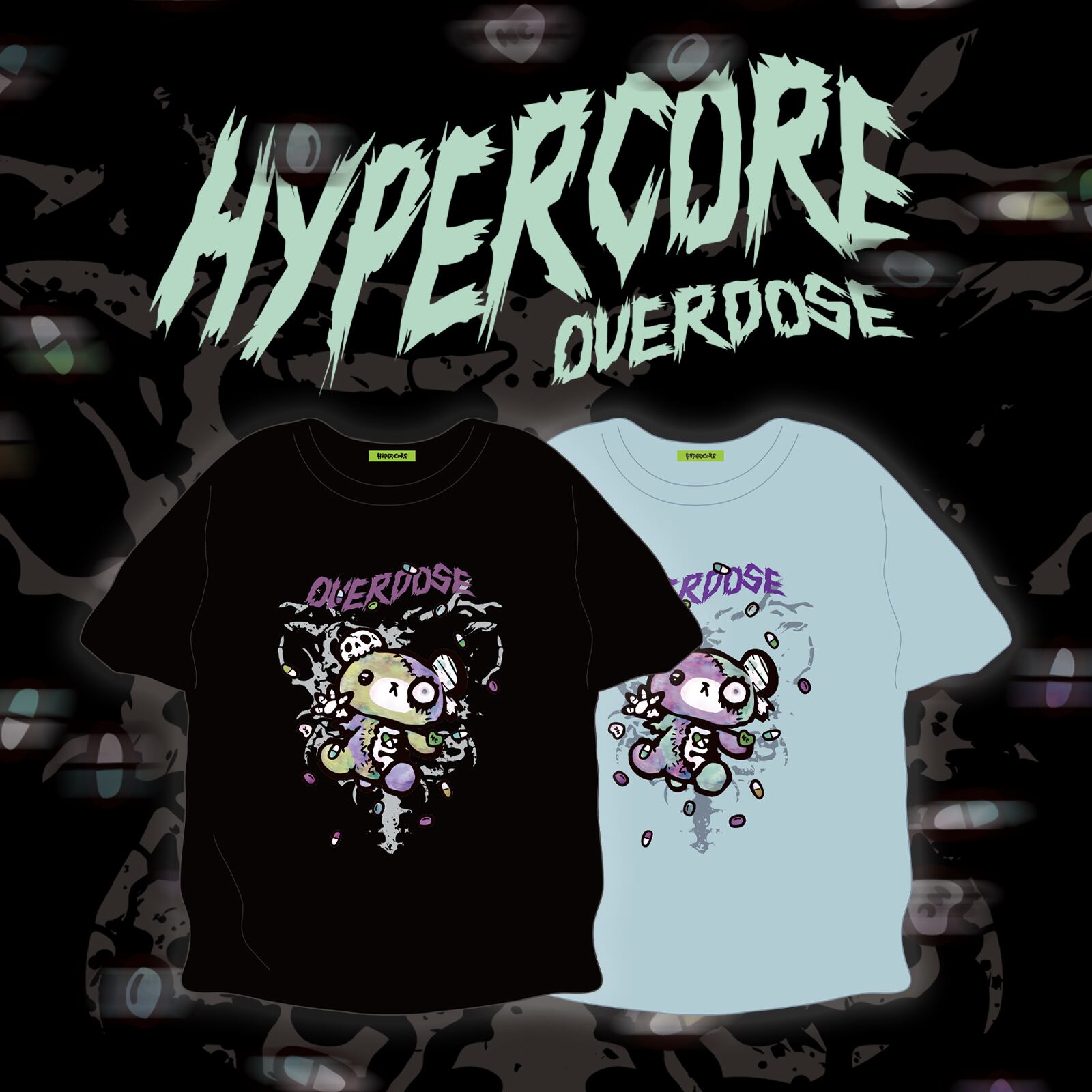 OVERDOSE-ハートを返してよ- Tシャツ / ブラック（HCT-449） | HYPER CORE
