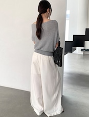 リネンライク ドルマンスリーブニット