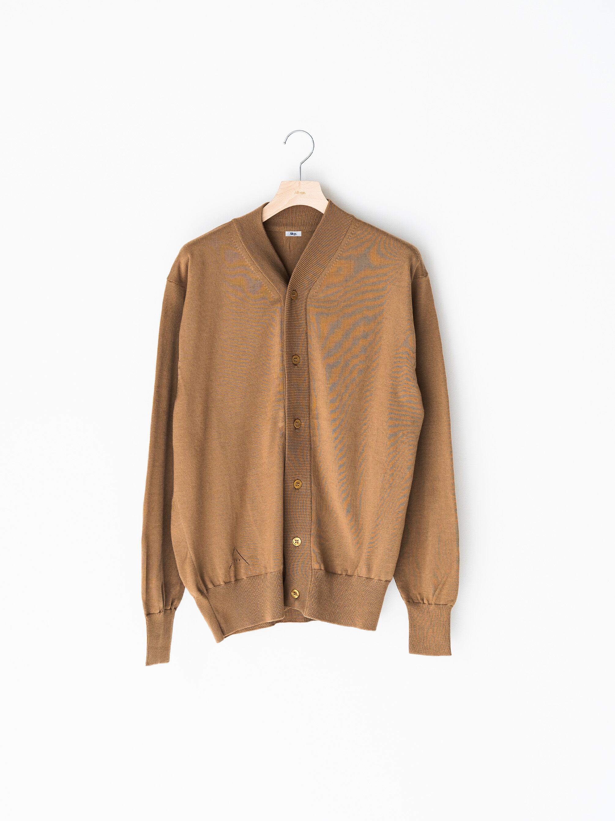 Allege STANDARD V-NECK KNIT CARDIGAN BROWN AL24AWK-KN05 | BEST  