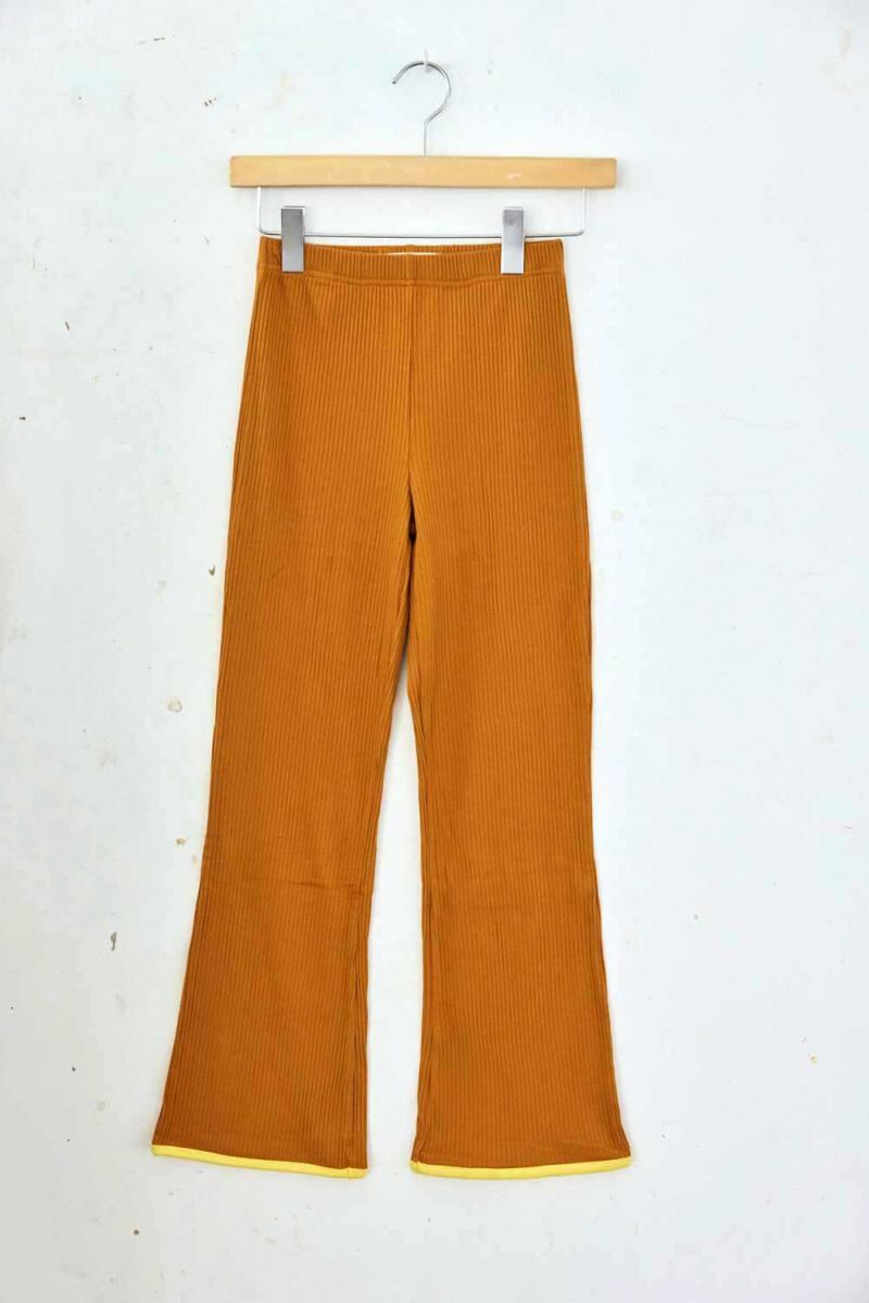 【26SS】KOQUELIKO(コキュリコ)Chop pants camel(S/M/L)パンツ リブ キャメル