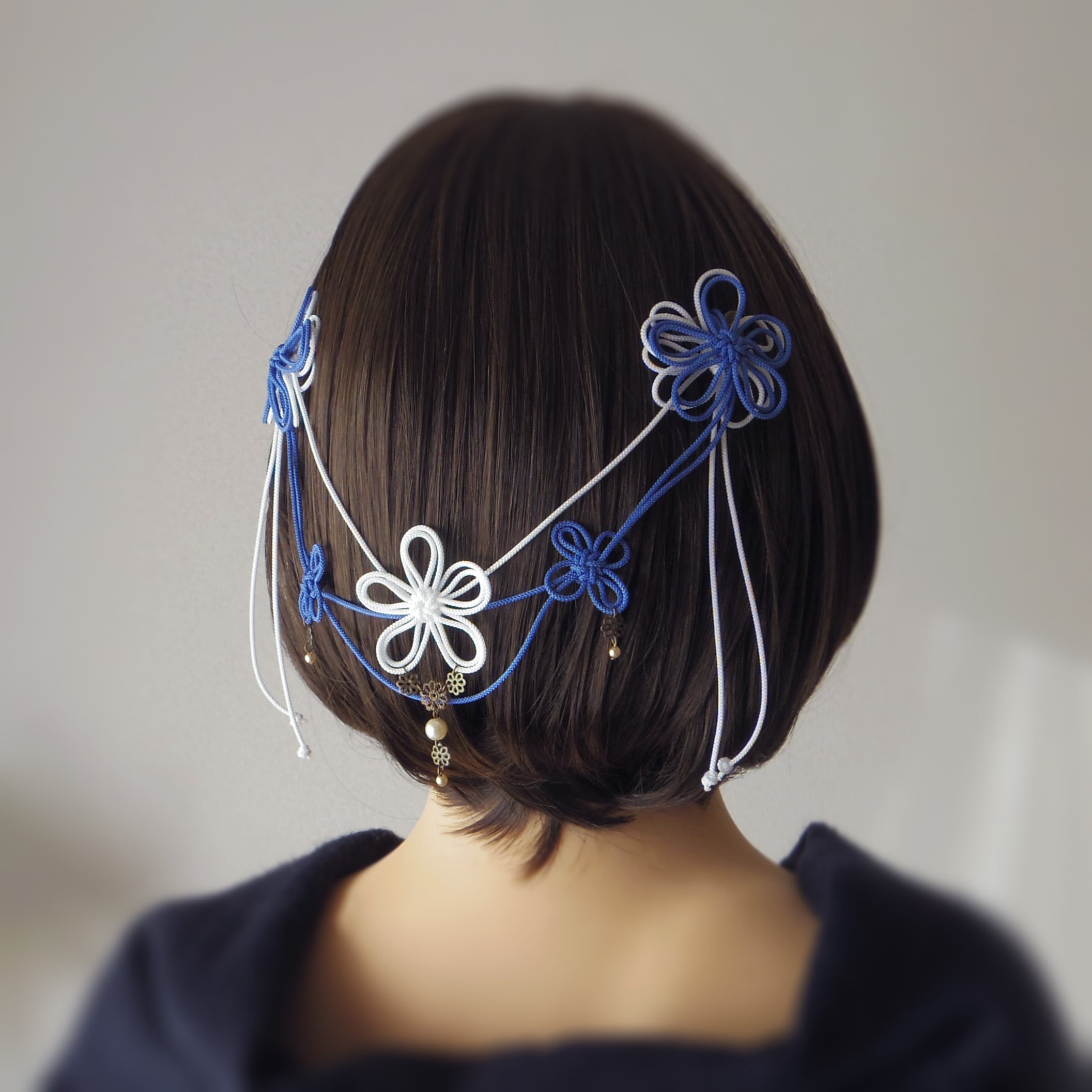 【新作】ヘアコーム「みちゆきて冰」(白×薄青)