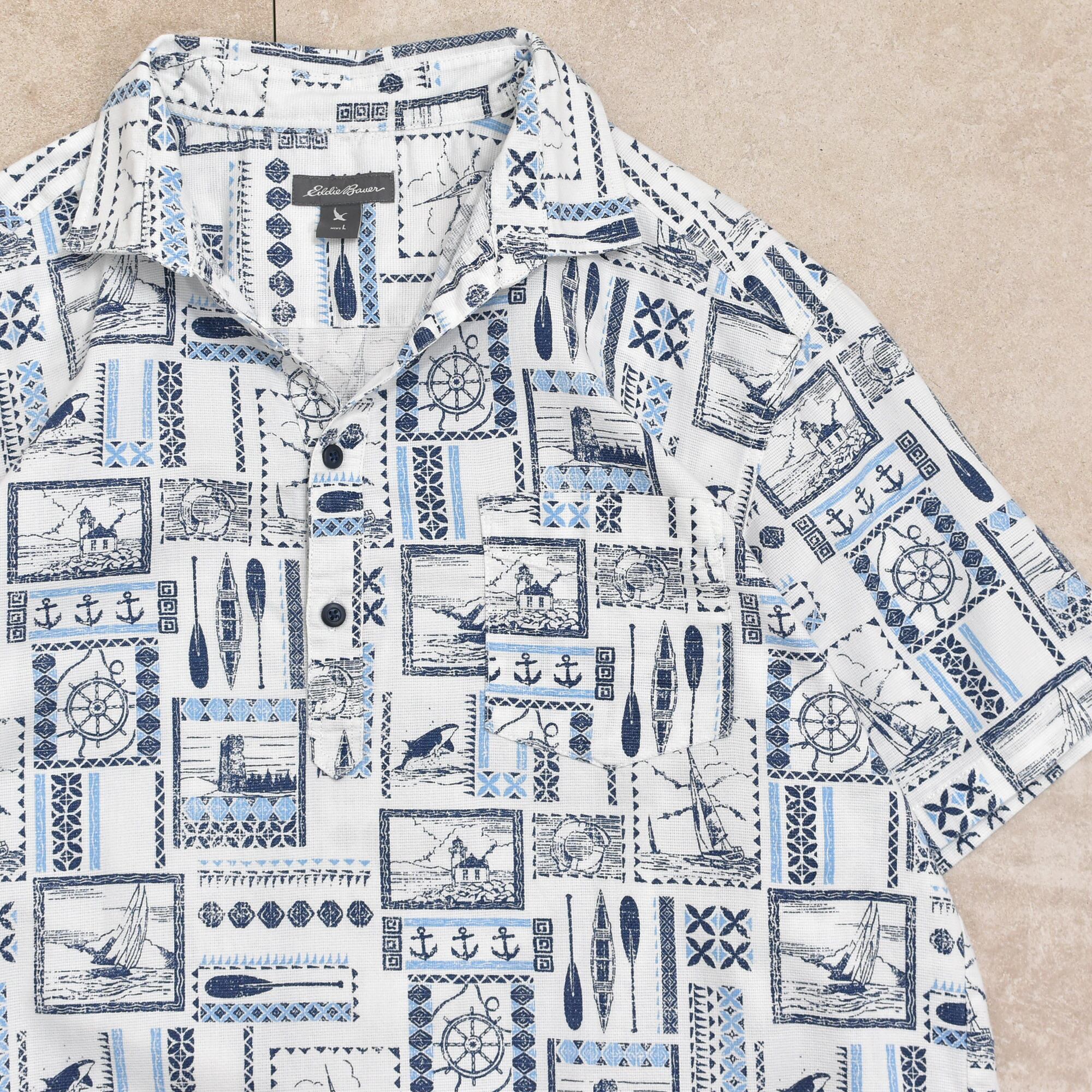 00s~ Eddie Bauer full pattern pullover shirt