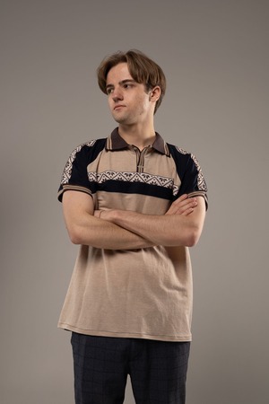 【男女兼用モデル】ウクライナ手刺繍ポロシャツ　Lサイズ