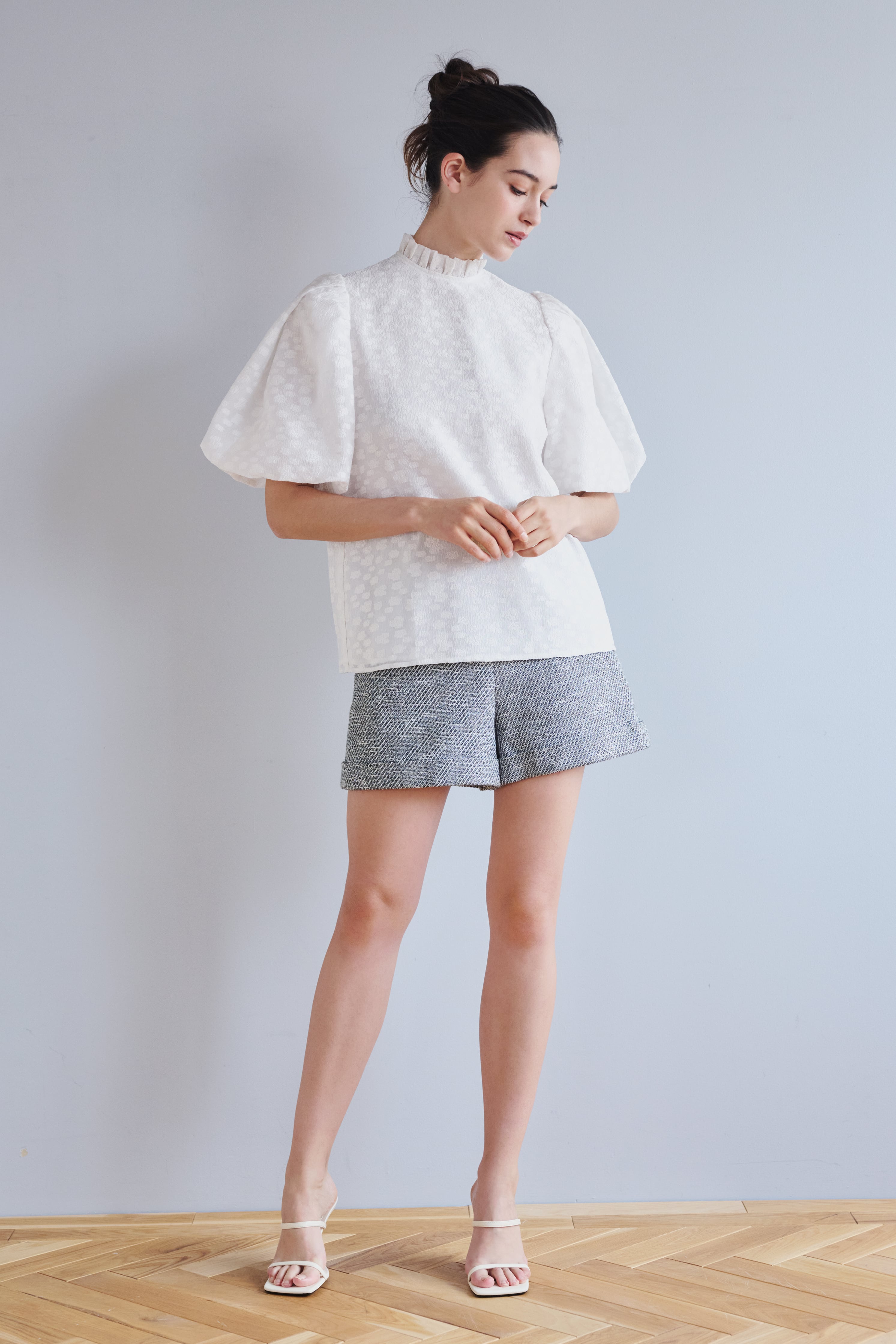 SHEER COUTURE TOP WHITE | AMICA・kids