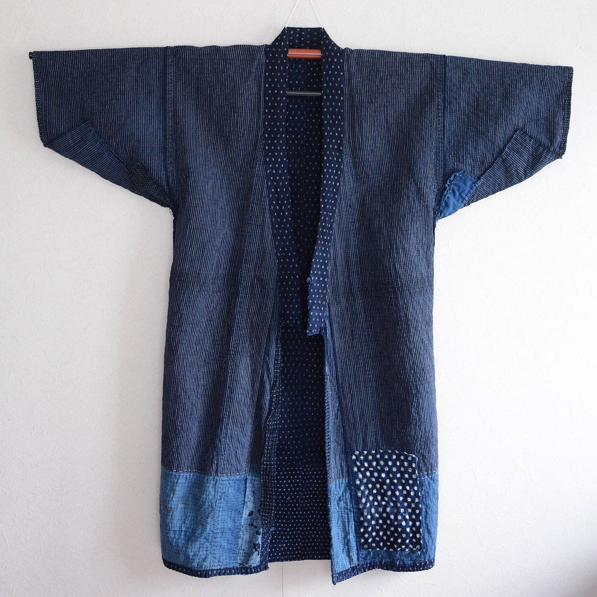 野良着 古着 古布 木綿 着物縞模様リメイク素材ハンドメイド 野良着 古着 古布 木綿 着物縞模様リメイク素材ハンドメイド