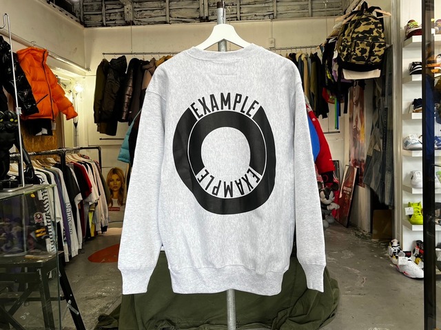 EXAMPLE ROUND LOGO CREWNECK ASH GREY LARGE 04094