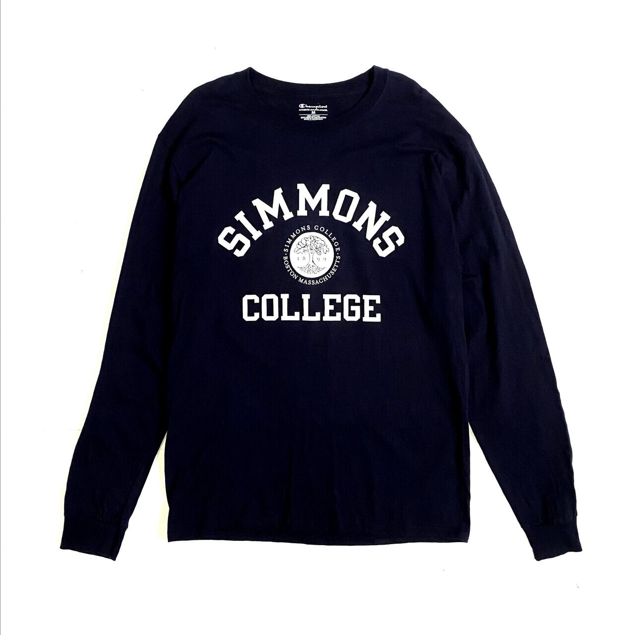 Champion チャンピオン Simons カレッジロゴプリント ロングtシャツ メンズm 古着 レディース 長袖tシャツ ロンt ネイビー 紺色 ロングｔシャツ Sa24 Ts26 Cave 古着屋 公式 古着通販サイト