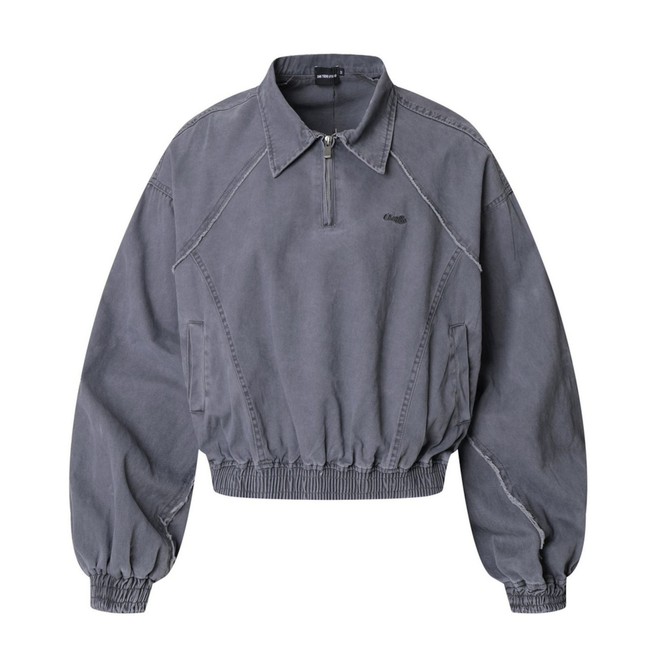 VINTAGE ストリート 汚れ加工ハーフジップ ジャケット T1855