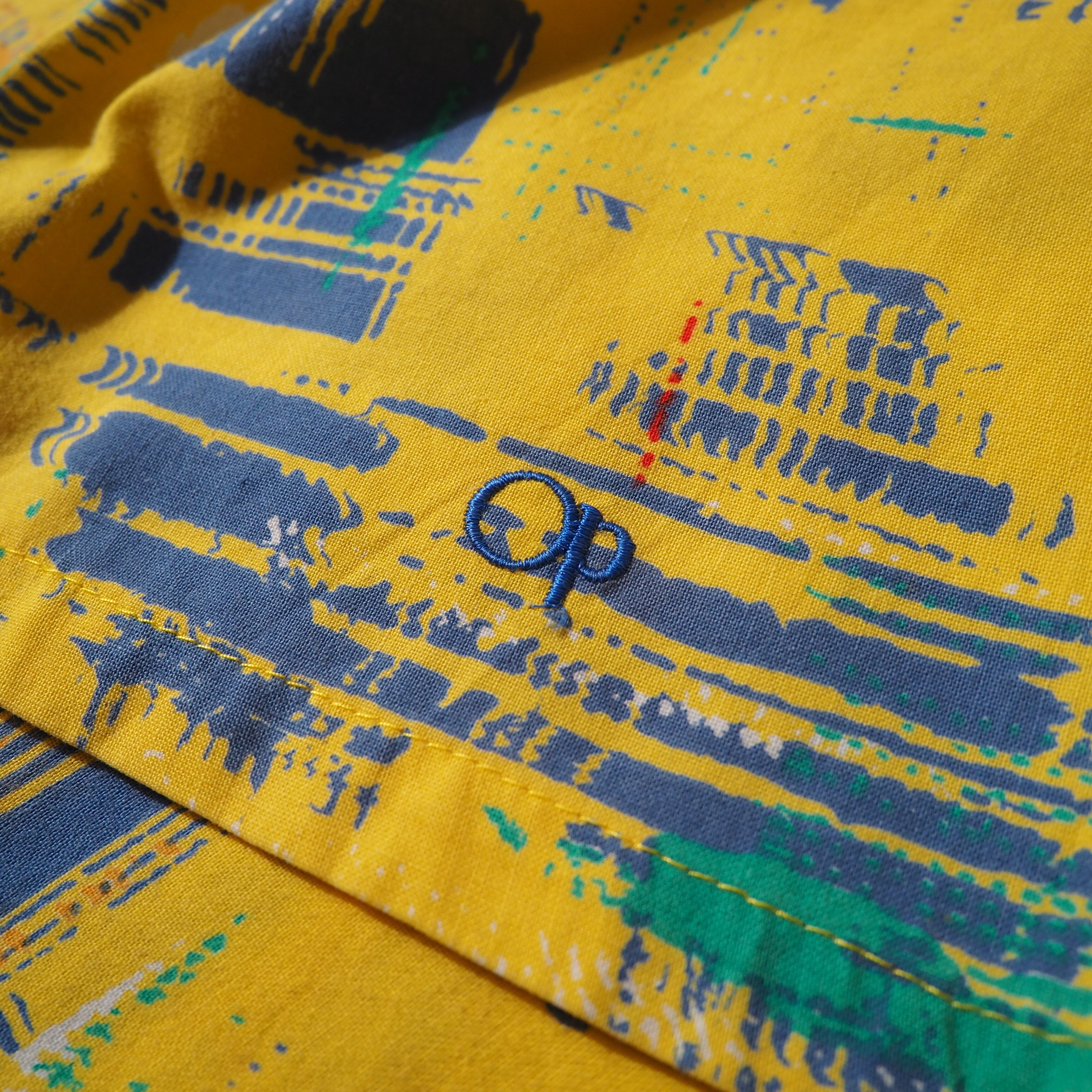 1990s ” Ocean Pacific ” Hilarious good color vintage open collar shirt