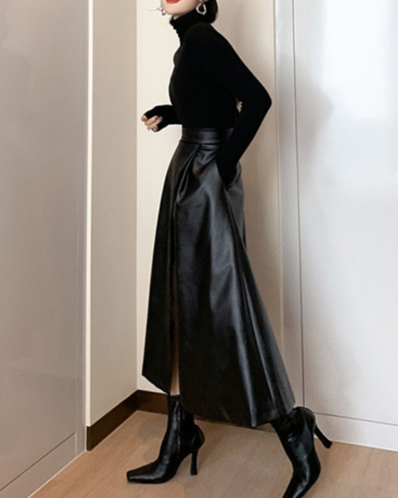 エレガントAラインPUロングスカート 2color A0721 - 3