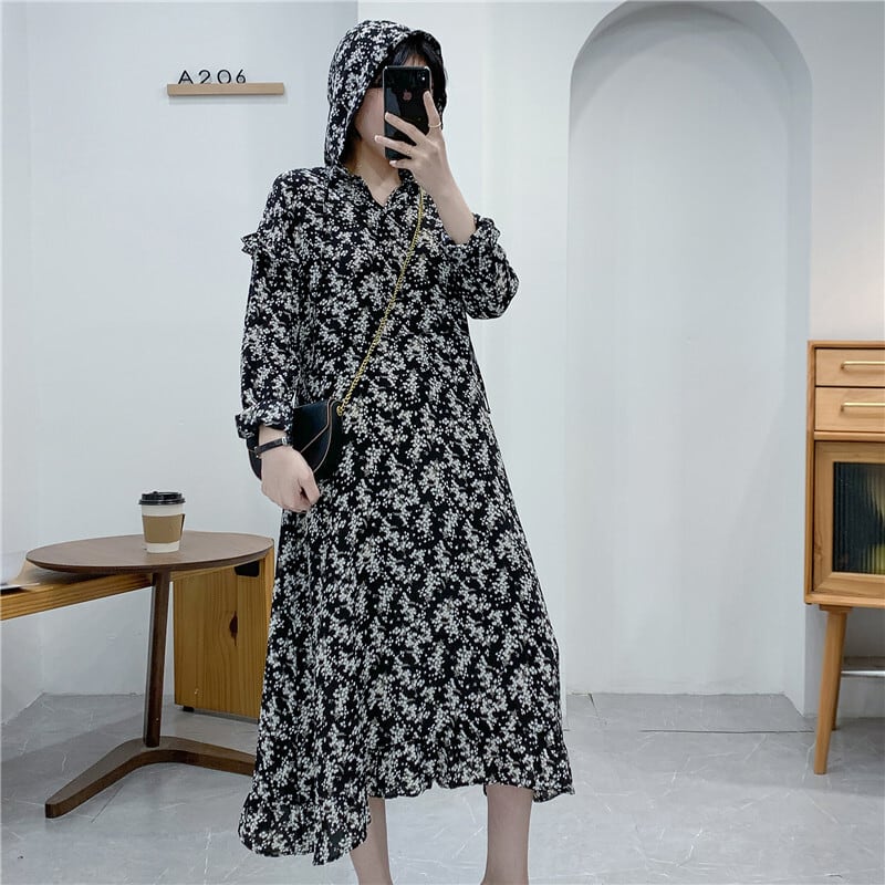 ワンピース フレアワンピース ロングワンピ ロング丈 長袖 Vネック