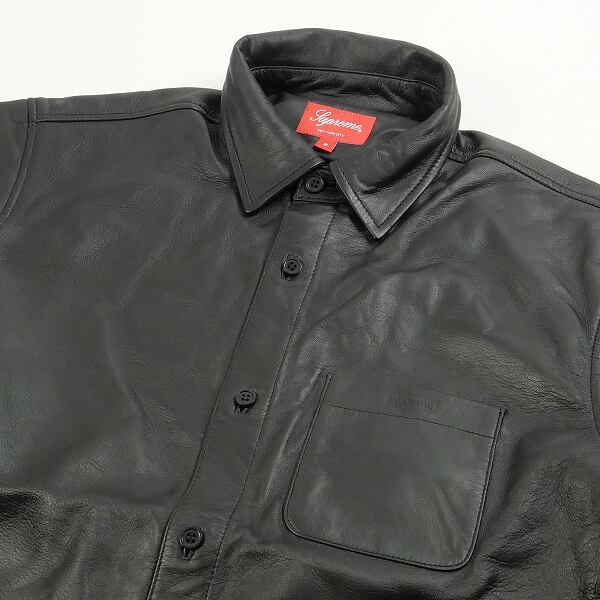 Supreme LeatherShirt 21FW BLACK M レザーシャツ