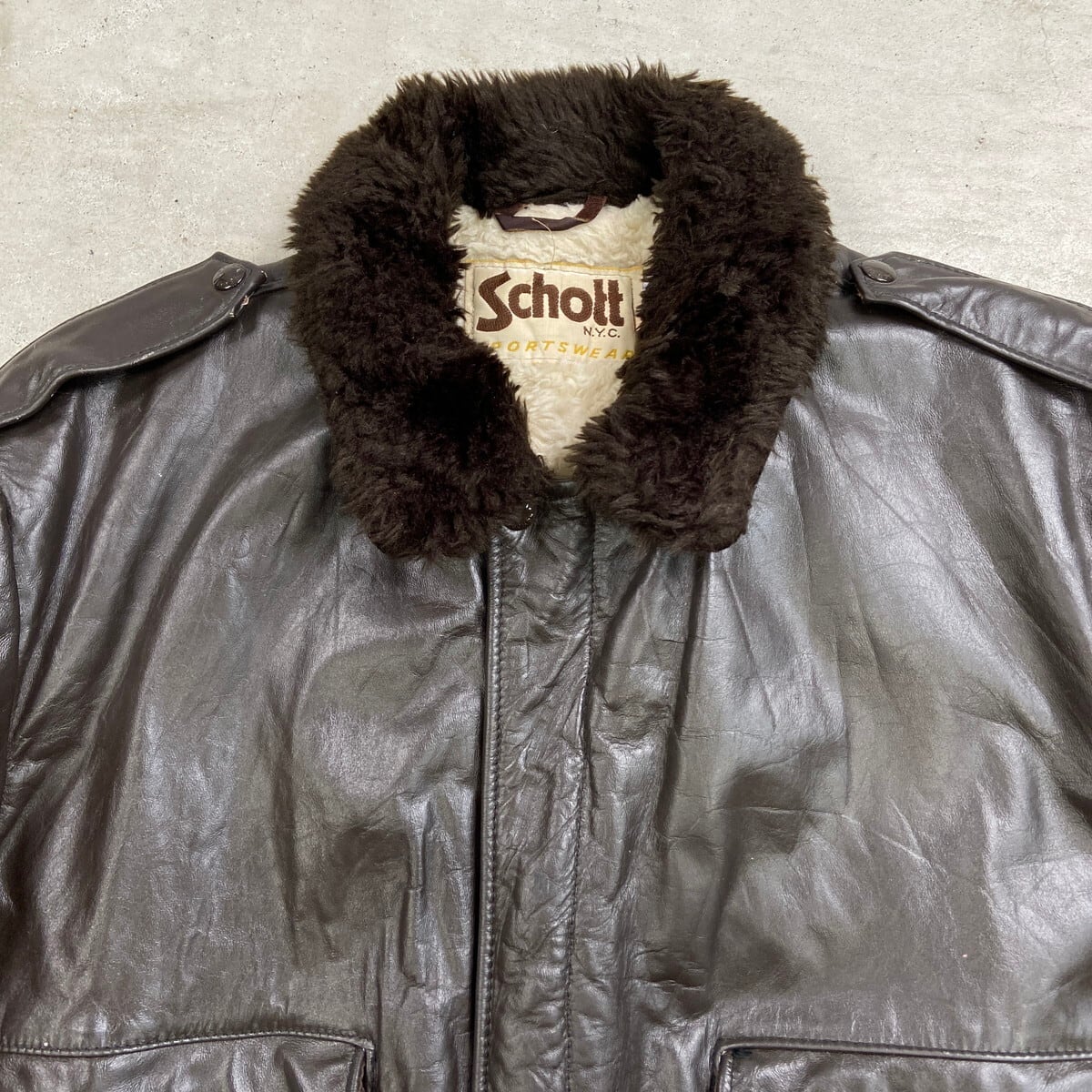 80年代 USA製 Schott ショット G-1タイプ レザーフライトジャケット