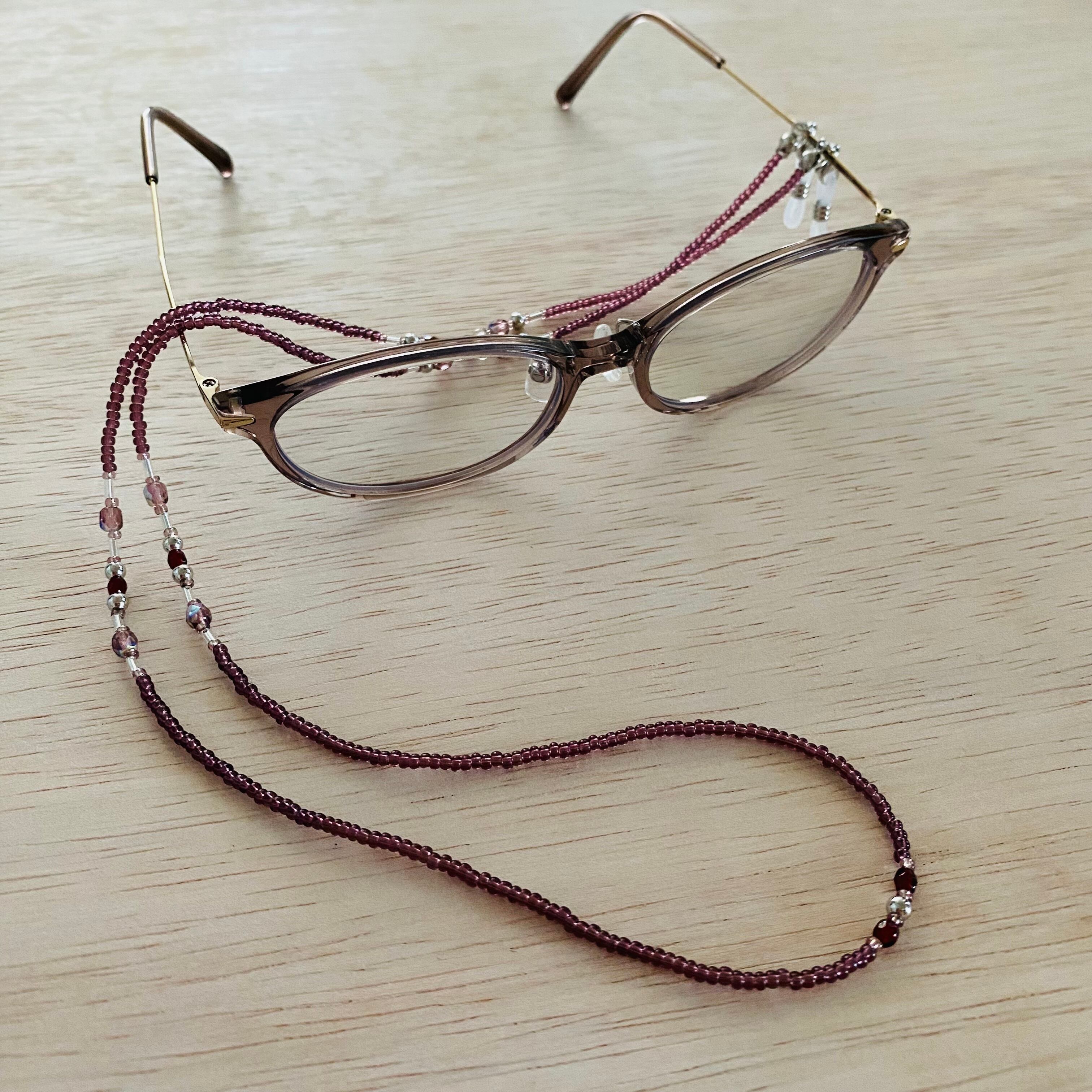 グラスコード（眼鏡チェーン）水晶・アメジスト・ブラック | マンダラ