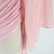 社交ダンス 衣装 スタンダード トップス レッスンウェア レディース Create-Sun クリエイトサン ピンク系 ラインストーン 無地 練習着 春色 伸縮性 練習用 女性用 トップス おしゃれ ダンスウェア コスチューム ストレッチ ルームウェア ラウンドネック ベーシック 体型カバー 袖あり デザイン性 パーティー用 発表会用