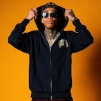 BLACK LETTER LOGO HEAVYWEIGHT ZIP HOODIE