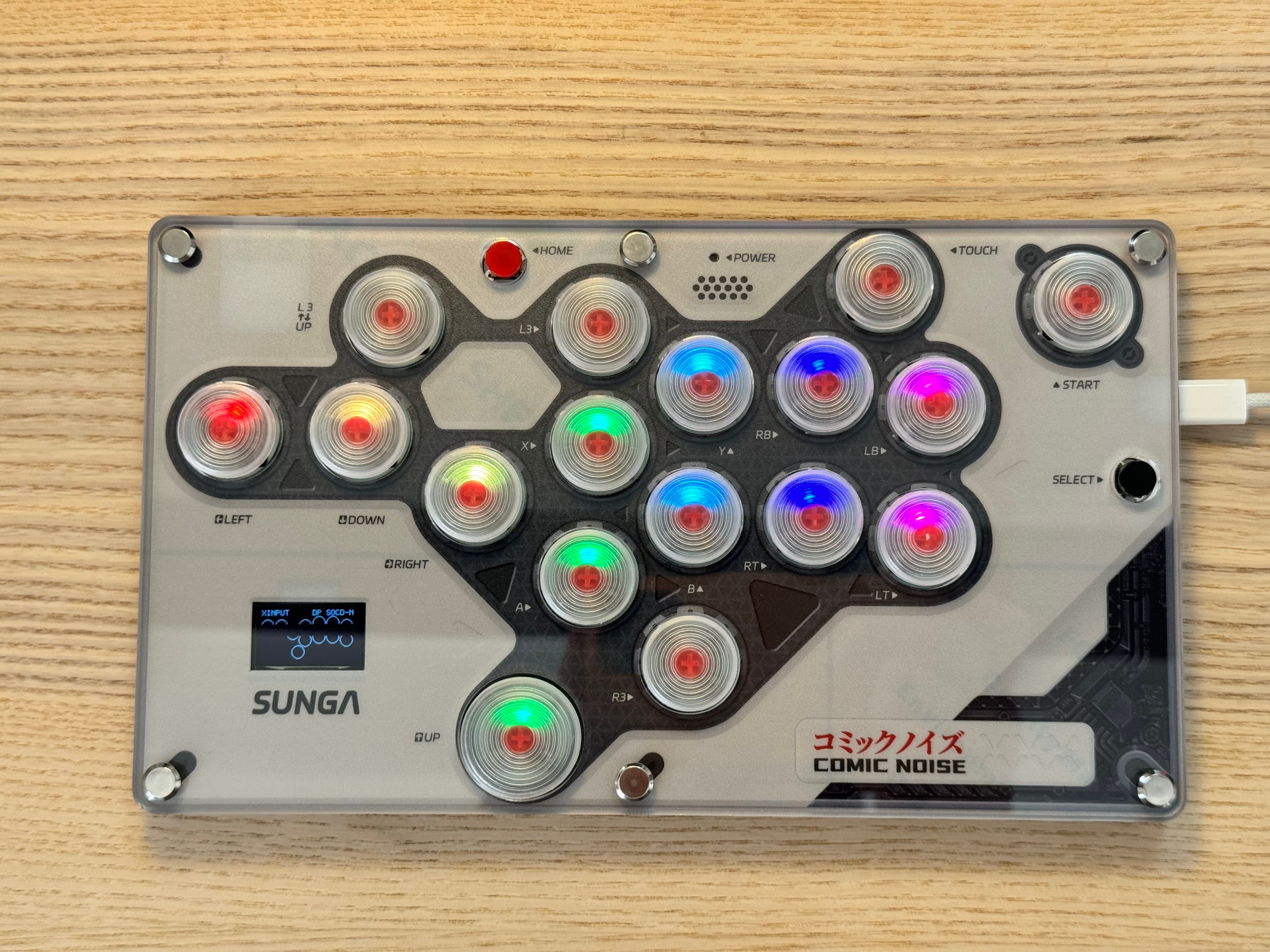 SUNGA レバーレス コントローラー 17ボタン ボタンキャップ変更済み