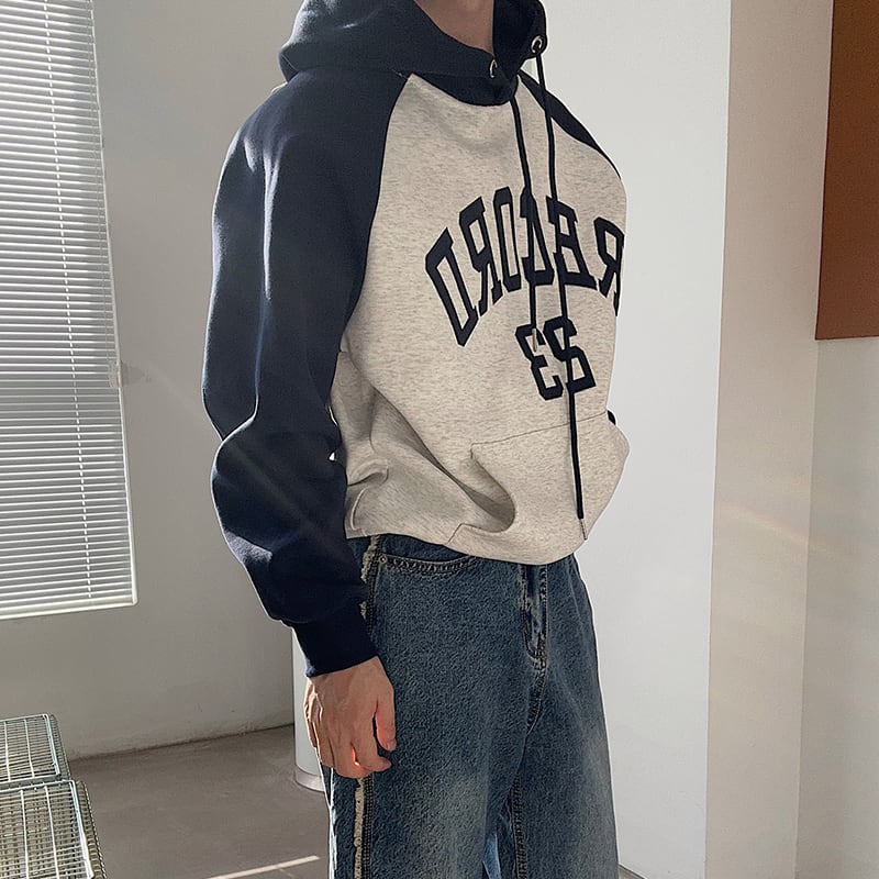 Lucah学院風英字ラグランパーカー