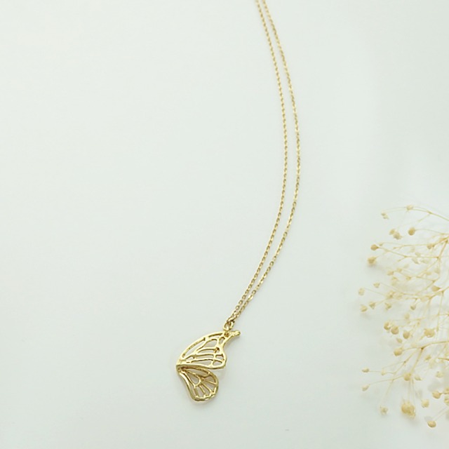 片羽のバタフライネックレス(gold)