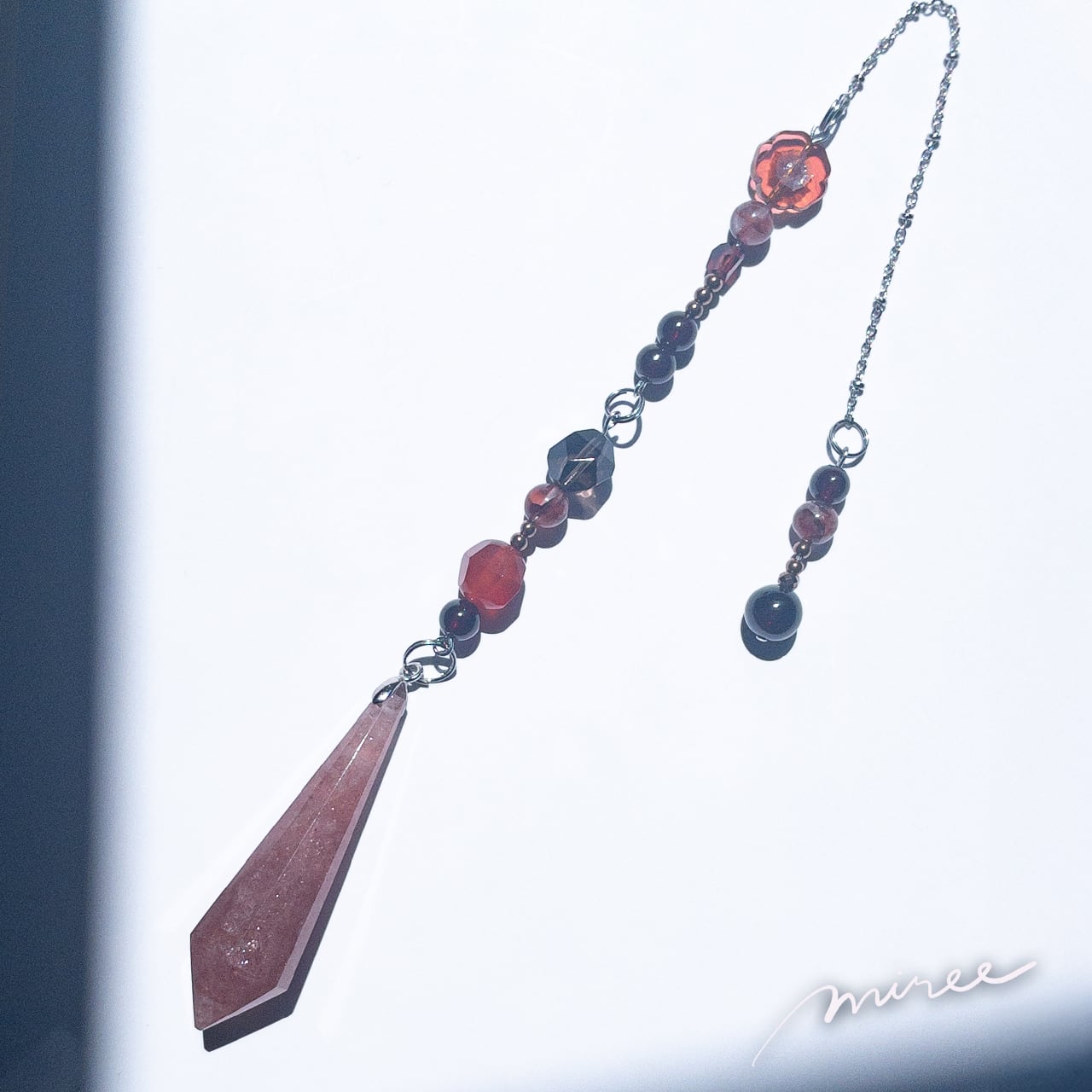 眠っていた魅力が目覚めるペンデュラム【ストロベリークォーツ×ガーネット】strawberry quartz pendulum_99